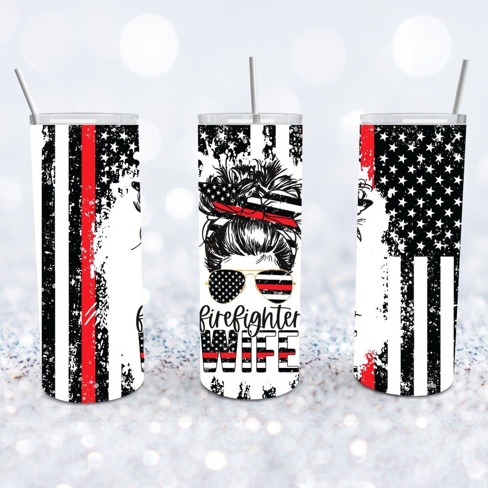 Thin Red Line Firefighter Wife 20 OZ Tumbler